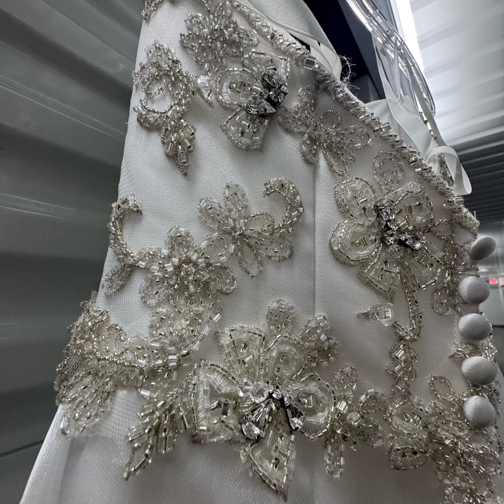 CLEARANCE -Christina Wu Wedding Dress - Size 6 – Strapless Beaded Bodice – NWT - Picture 10 of 16